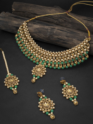 Sukkhi Alloy Gold-plated Green Jewellery Set(Pack of 1)