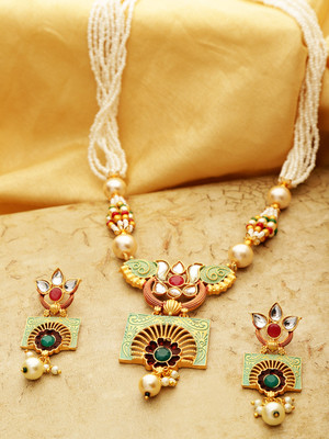 Divastri Alloy Gold-plated Multicolor Jewellery Set(Pack of 3)