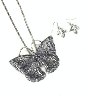 GEODE DELIGHT Oxidised Silver Silver Jewellery Set(Pack of 3)