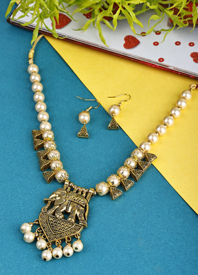 sunhari jewels Alloy White Jewellery Set(Pack of 1)