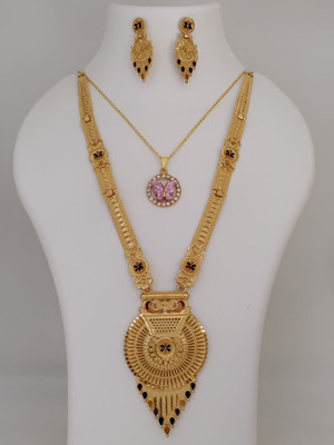 DENISHA Brass Gold-plated Gold Jewellery Set(Pack of 1)