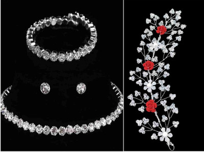 PU Jewels Alloy Silver Jewellery Set(Pack of 1)