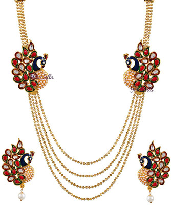 Divastri Alloy Gold-plated Multicolor Jewellery Set(Pack of 3)