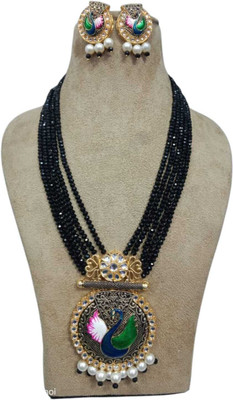 Pakheecreation Alloy Brass Black Jewellery Set(Pack of 1)