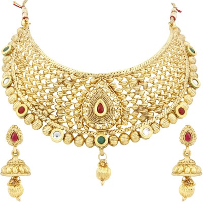 Sukkhi Alloy Gold-plated Red, Green Jewellery Set(Pack of 1)