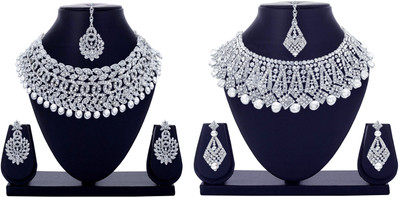 Rhymee Alloy Rhodium White Jewellery Set(Pack of 1)