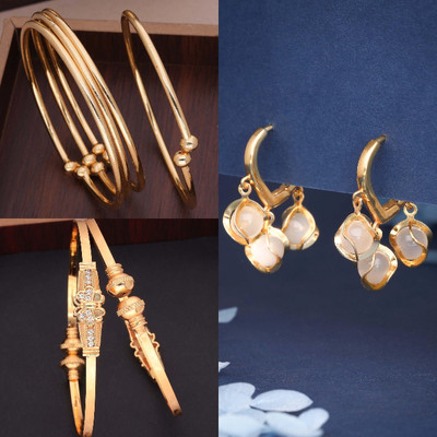 ANOUK Brass Gold-plated Purple, Red Jewellery Set(Pack of 3)