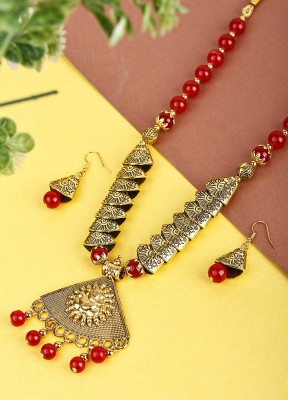 sunhari jewels Alloy Red Jewellery Set(Pack of 1)