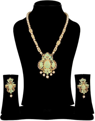 BHANA CREATIONS Alloy Gold-plated Green Jewellery Set(Pack of 1)