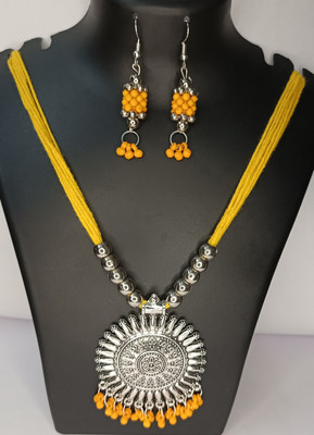 Loknath Alloy Silver Yellow Jewellery Set(Pack of 1)