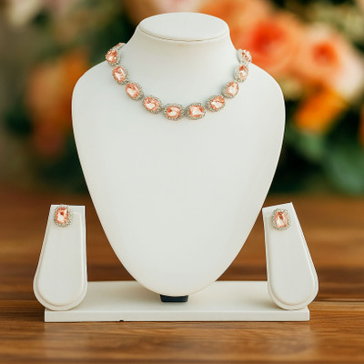 SHAW STORE Alloy Sterling Silver Orange Jewellery Set(Pack of 1)