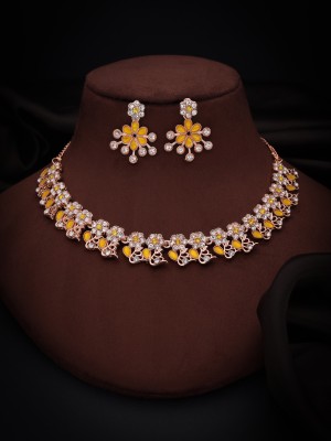 Vedda Brass Gold-plated Rose Gold, Yellow Jewellery Set(Pack of 1)