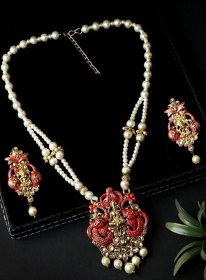 STYYLO FASHION Alloy Gold-plated Red Jewellery Set(Pack of 1)