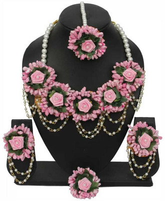 style revolver Fabric Pink Jewellery Set(Pack of 1)