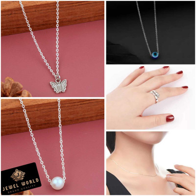 Jewel WORLD Metal, Silver Sterling Silver Silver, Multicolor Jewellery Set(Pack of 5)