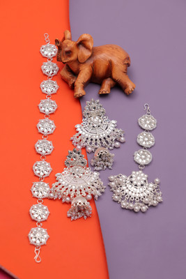 VISITART JEWELLERY Alloy Gold-plated White Jewellery Set(Pack of 4)