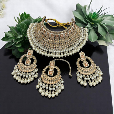 SS IMITATION JEWELLERY Alloy Gold-plated Gold Jewellery Set(Pack of 3)