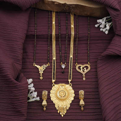 pearl jewelllry Brass Jewel Set(Gold)