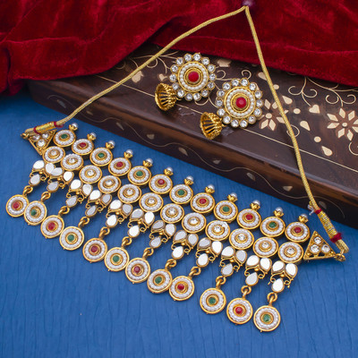 Sukkhi Alloy Gold-plated Gold Jewellery Set(Pack of 1)