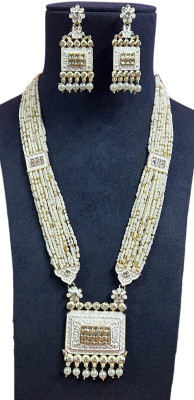 Antiquejewellry Mother of Pearl Gold-plated White Jewellery Set(Pack of 4)