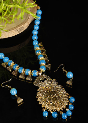sunhari jewels Alloy Blue Jewellery Set(Pack of 1)
