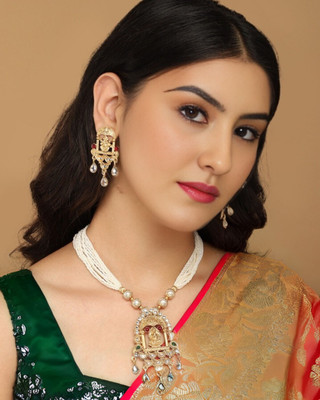 MANSIYAORANGE Copper Gold-plated Multicolor Jewellery Set(Pack of 3)