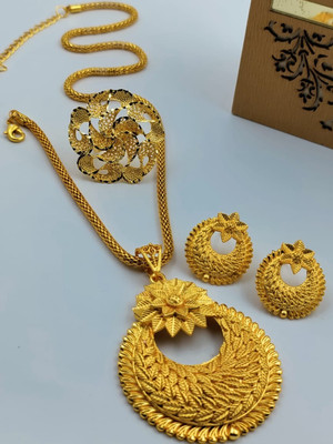 Palli Creation Brass Gold-plated Gold Jewellery Set(Pack of 1)