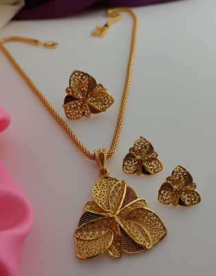 JAITU JEWELS Brass Gold-plated Multicolor Jewellery Set(Pack of 1)