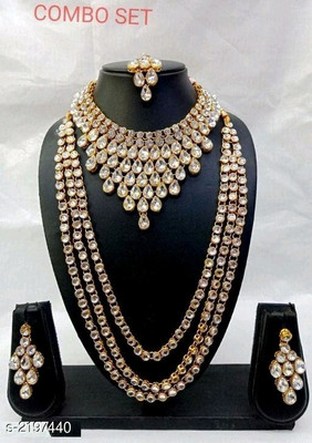 Padmavati Bangles Alloy Gold-plated White Jewellery Set(Pack of 1)