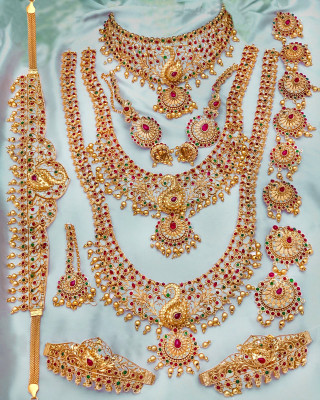 JANAVI Alloy Gold-plated Multicolor Jewellery Set(Pack of 3)