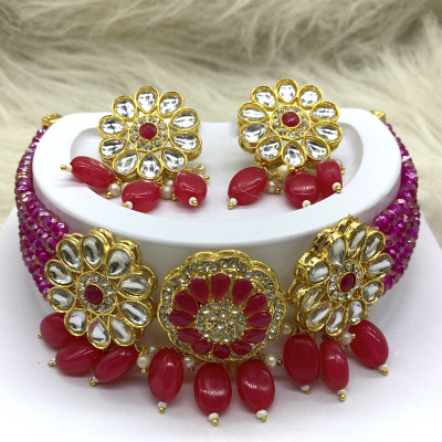 GEODE DELIGHT Brass Multicolor Jewellery Set(Pack of 3)