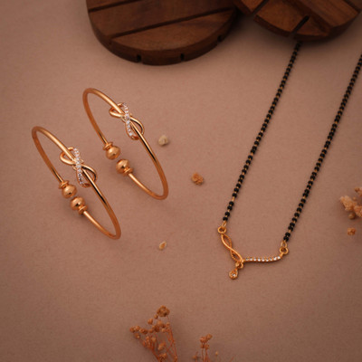 Alasca Brass Gold-plated Gold Jewellery Set(Pack of 2)