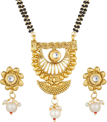 LUXOR Alloy Gold-plated Gold, White Jewellery Set(Pack of 1)