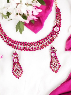 Styylo Jewels Alloy Gold-plated Gold, Pink, Multicolor Jewellery Set(Pack of 1)