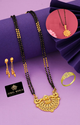 Jewel WORLD Brass, Alloy Gold-plated Gold, Black Jewellery Set(Pack of 1)