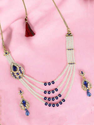 Jewels Capital Alloy Gold-plated Gold, Blue, White, Multicolor Jewellery Set(Pack of 1)