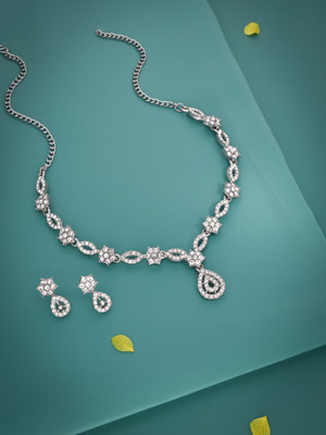 Vedda Brass Gold-plated Silver, White Jewellery Set(Pack of 1)