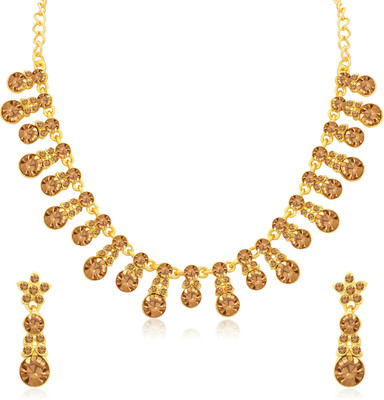 Sukkhi Alloy Gold-plated Brown Jewellery Set(Pack of 1)