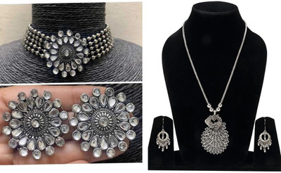 PRASUB INTERNATIONAL Oxidised Silver, Alloy Sterling Silver Silver Jewellery Set(Pack of 1)