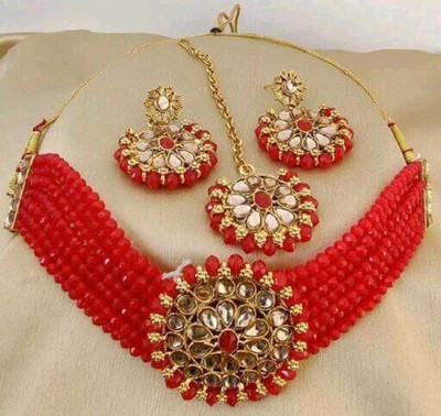 Hs fatio Alloy Red Jewellery Set(Pack of 1)