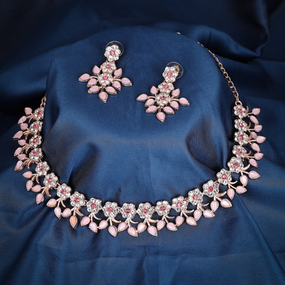 Shostopper by Sukkhi Alloy Copper Pink Jewellery Set(Pack of 1)