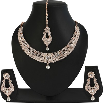 AK JEWEL STORES Alloy Rhodium White Jewellery Set(Pack of 1)