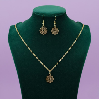 Hi_BAA Brass Gold Jewellery Set(Pack of 3)