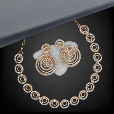 AK JEWEL STORES Alloy Gold Jewellery Set(Pack of 1)