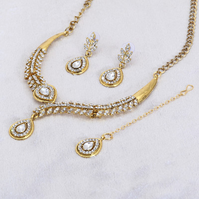 Anika's Creation Alloy Gold-plated Gold Jewellery Set(Pack of 5)