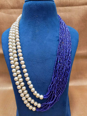 DENICRAAS Alloy Gold-plated Blue, White Jewellery Set(Pack of 1)