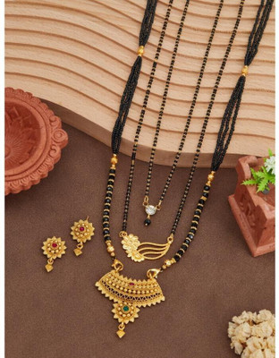 woyra Brass Gold-plated Gold, Black Jewellery Set(Pack of 1)