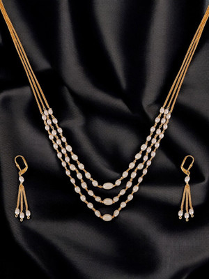 Styylo Jewels Alloy Gold-plated White, Gold Jewellery Set(Pack of 1)