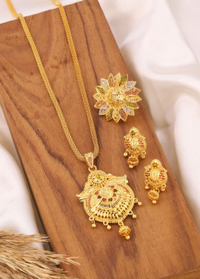 MegaValue Brass Jewel Set(Multicolor)