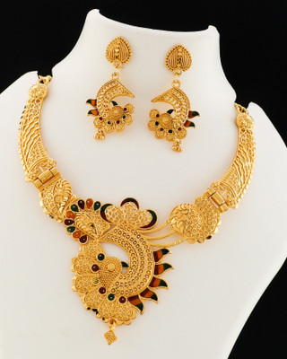 bhanu diam Alloy Gold Jewellery Set(Pack of 1)